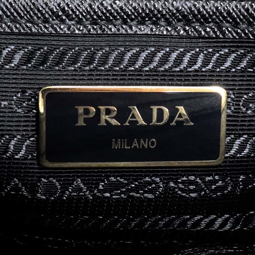 Prada Handbag Diagonal Nylon Leather Nero Black - Picture 4 of 9